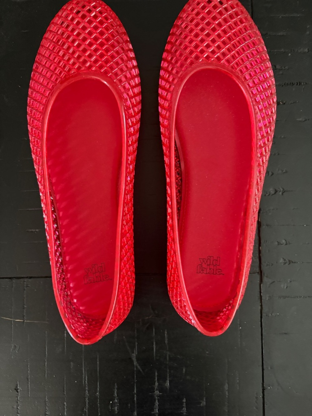 wild fable Bright Red Woven Slip-On Flats